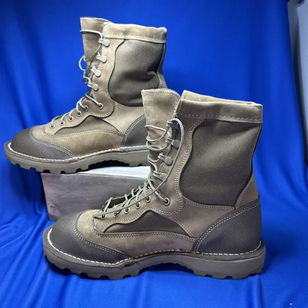 US Military Wellco E163 USMC stamp Desert Tan Rat Boot 10.5 R W/Inserts
